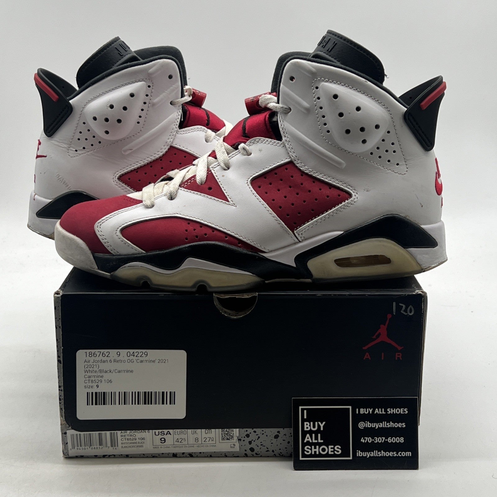 Size 9 - Air Jordan 6 Retro OG Mid Carmine (CT8529-106)