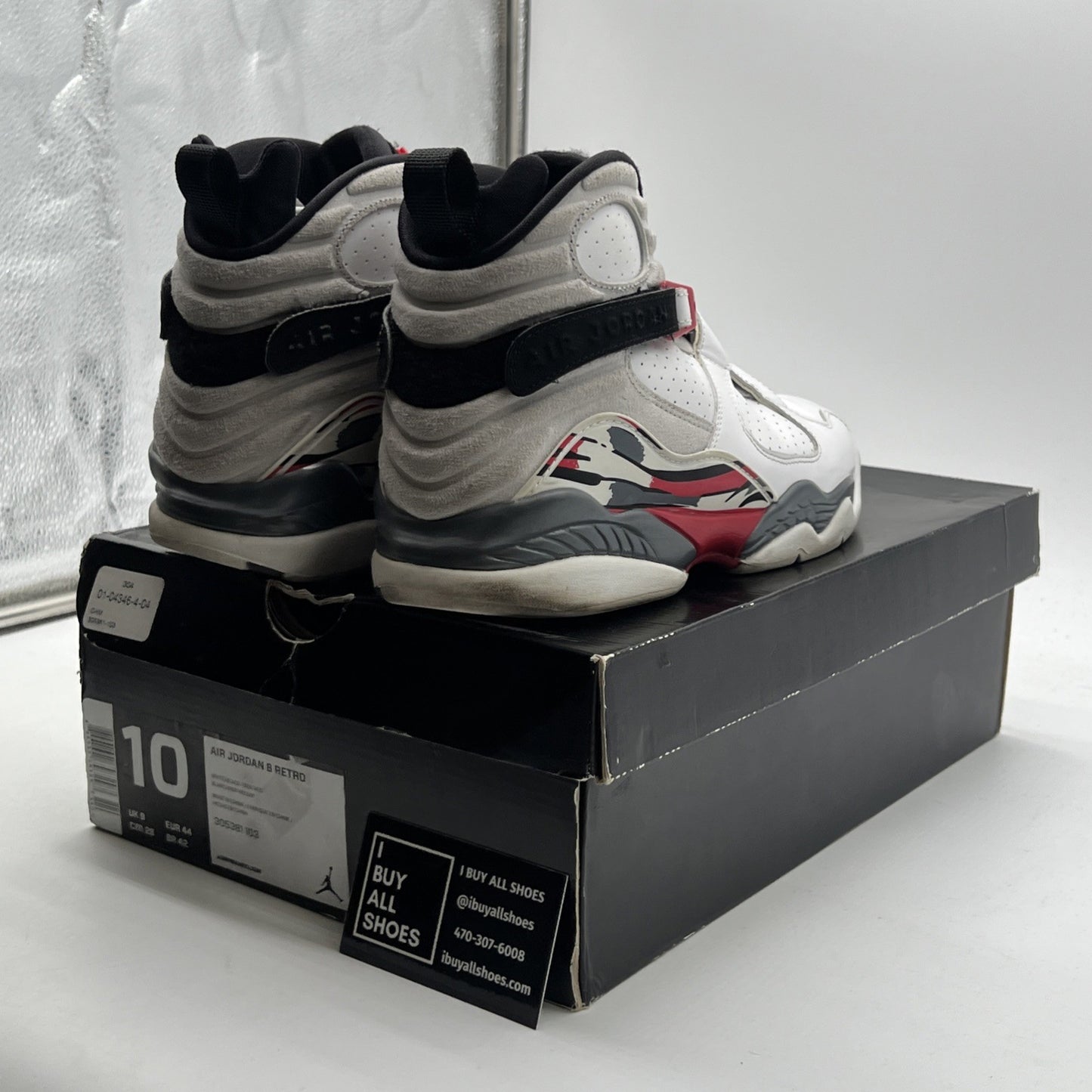 Size 10 - Air Jordan 8 Retro White 2013 (305381-103)
