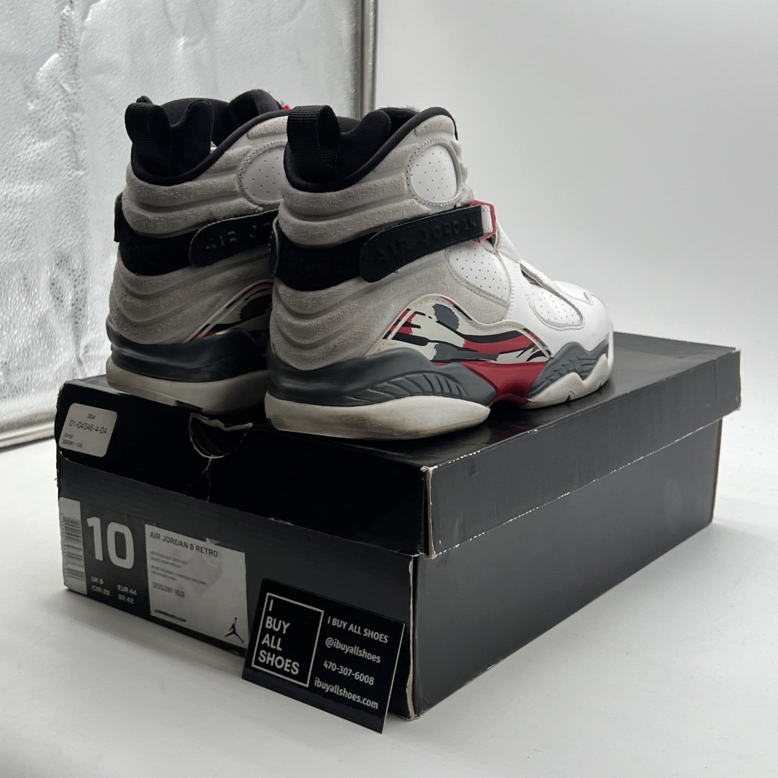Size 10 - Air Jordan 8 Retro White 2013 (305381-103)