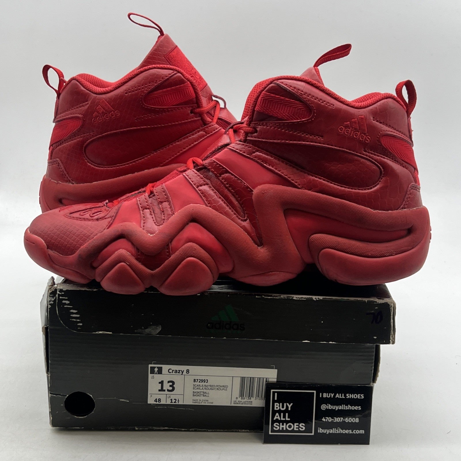 Size 13 - Adidas Crazy 8 Scarlet Red (B72993)