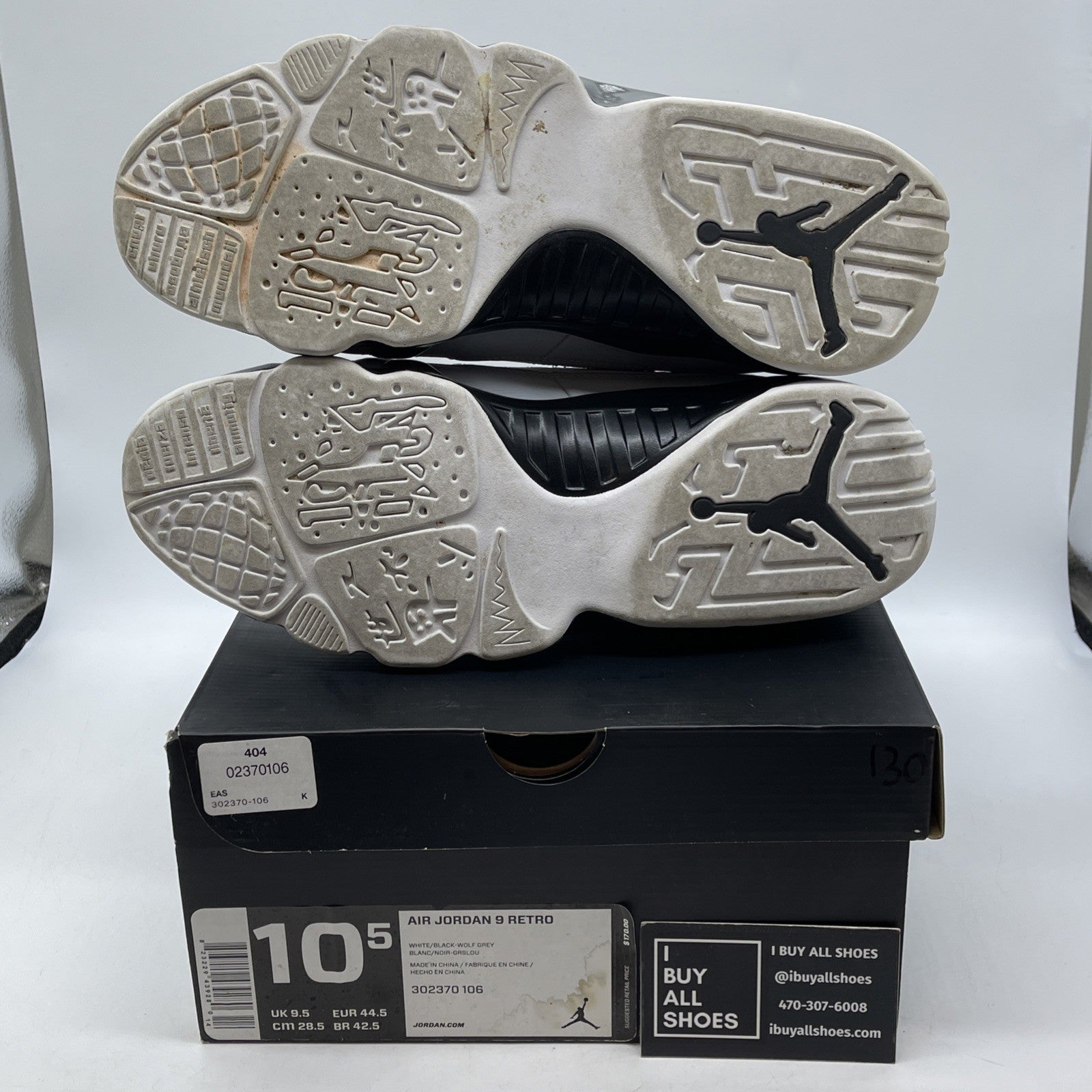 Size 10.5 - Air Jordan 9 Retro Barons Grey Black Suede Leather (302370-106)