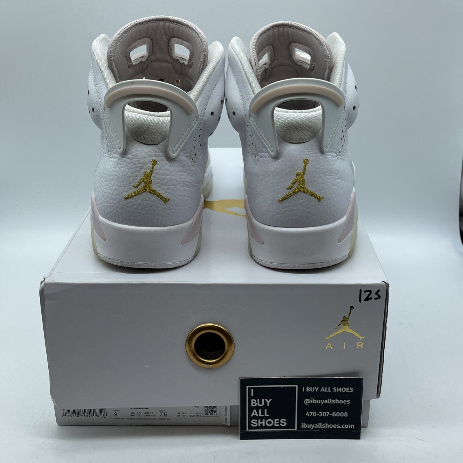 Size 9W - Air Jordan 6 Retro Gold Hoops White Pink Leather (DH9696-100)