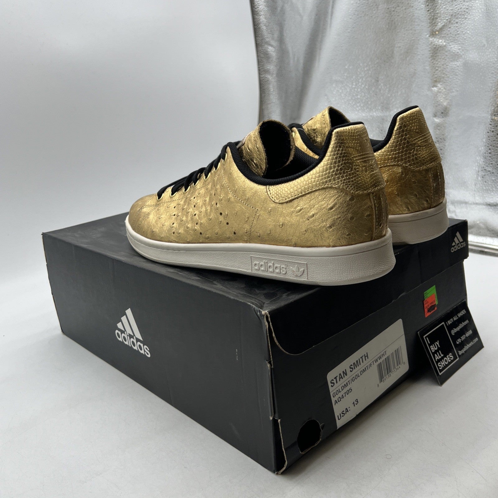 Size 13 - Adidas Stan Smith Gold Metallic (AQ4705)