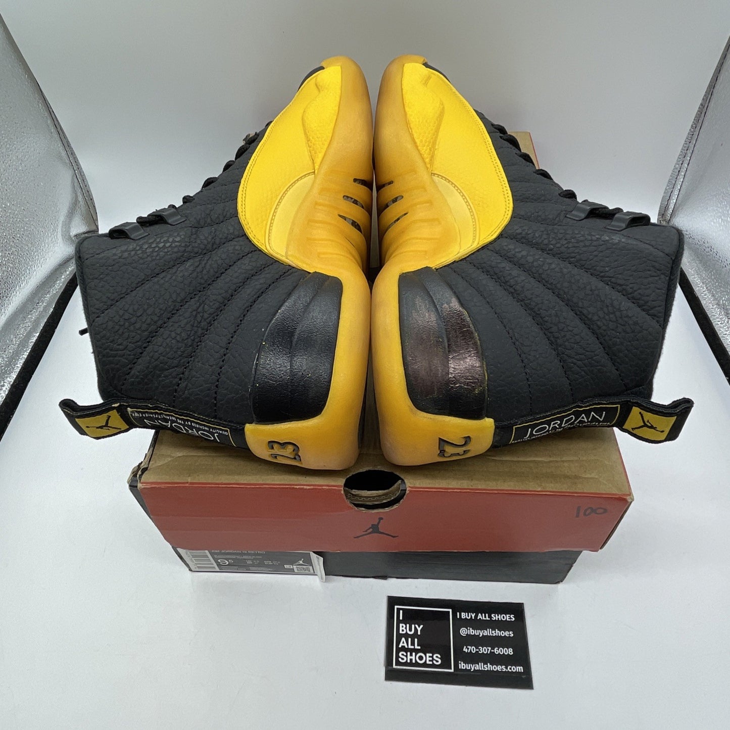 Size 9.5 - Jordan 12 Retro University Gold Yellow Black Leather (130690-070)