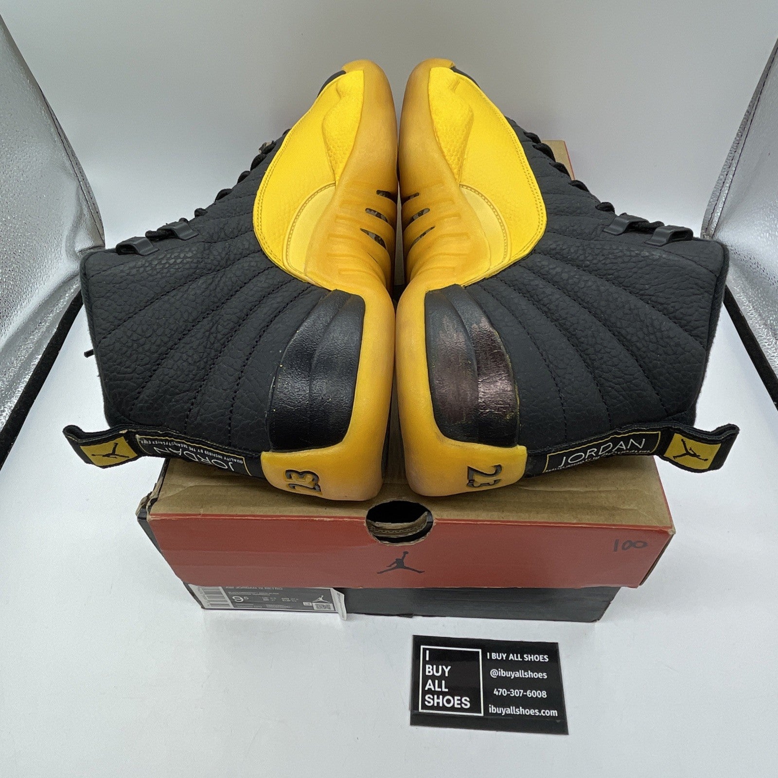 Size 9.5 - Jordan 12 Retro University Gold Yellow Black Leather (130690-070)