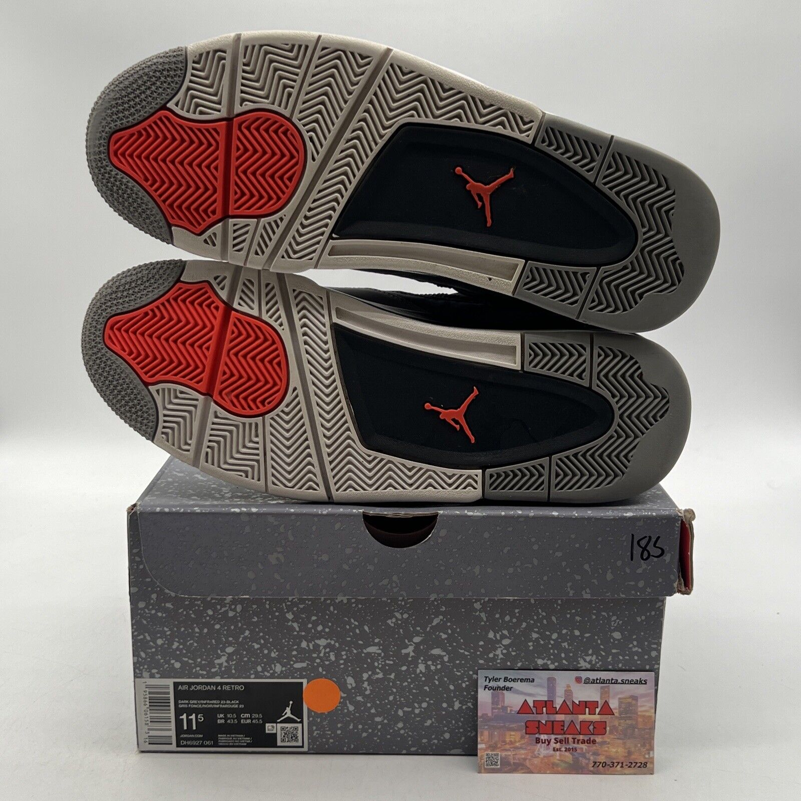 Size 11.5 - Jordan 4 Retro Mid Infrared Black Grey Suede (DH6927-061)