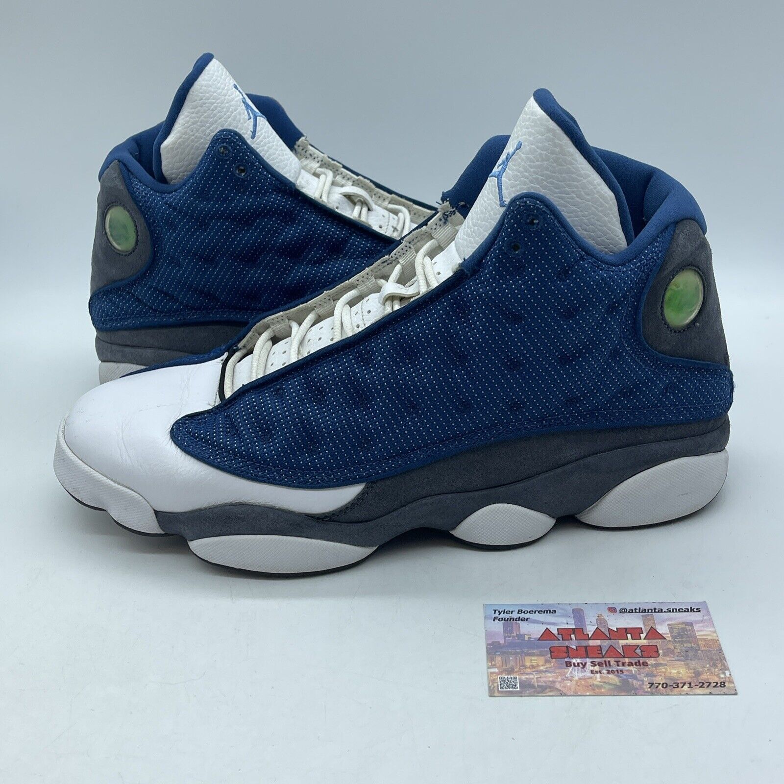 Size 12 - Air Jordan 13 Retro 2010 Flint Blue Grey White Suede (414571-401)