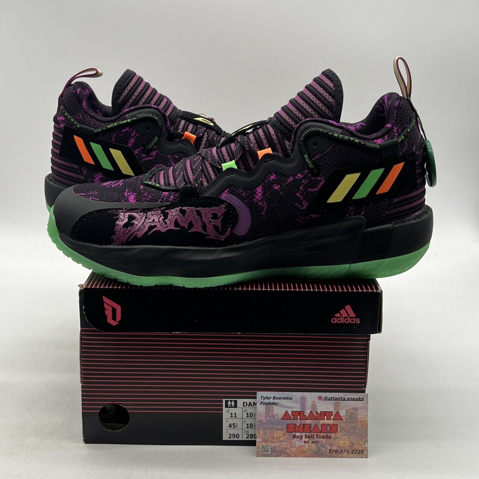 Size 11 - adidas Dame 7 EXTPLY Halloween Purple Black Suede (H67750)