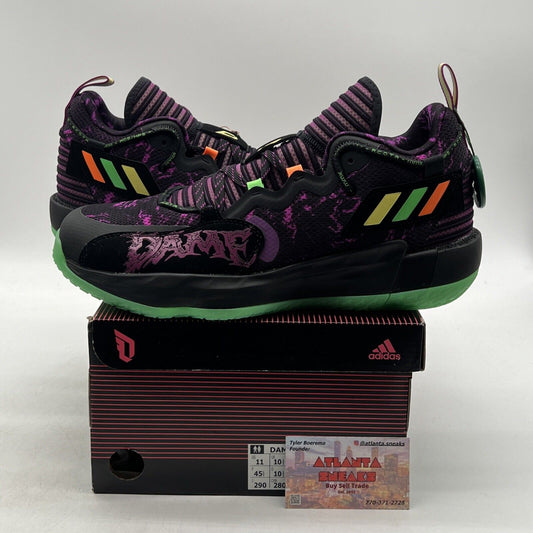 Size 11 - adidas Dame 7 EXTPLY Halloween Purple Black Suede (H67750)