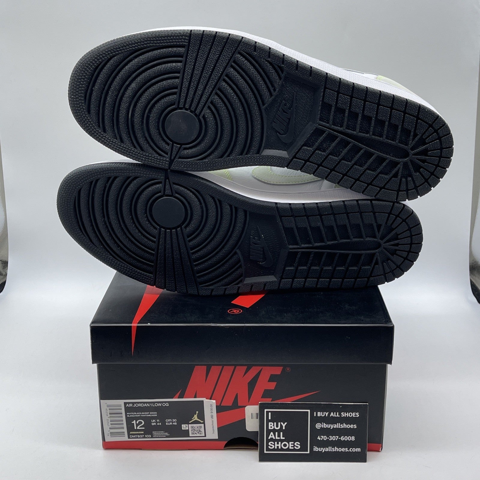 Size 12 - Air Jordan 1 Retro OG Low Ghost Green Suede Leather (DM7837-103)