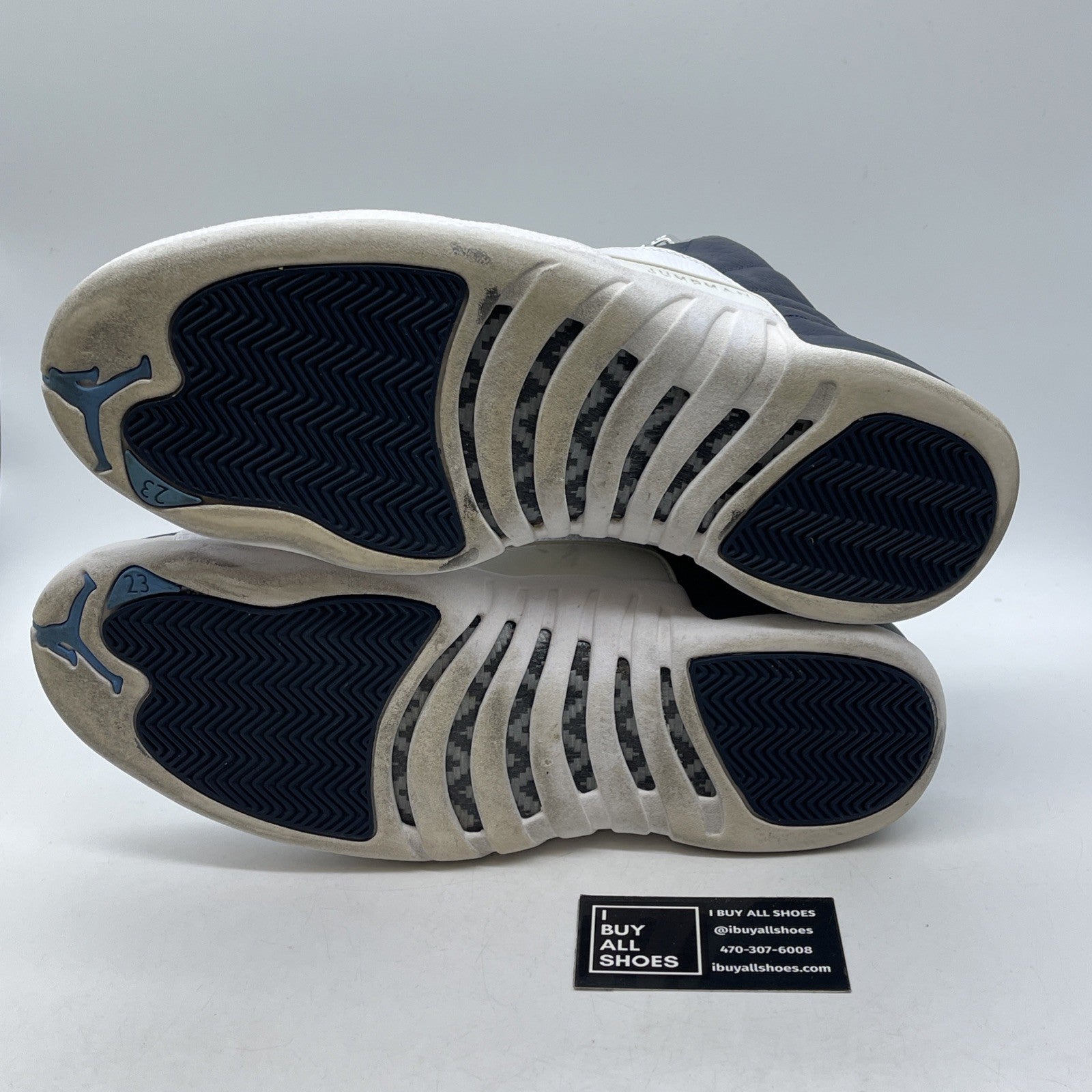 Size 13 - Air Jordan 12 Retro 2012 Obsidian Blue White Leather (130690-410)