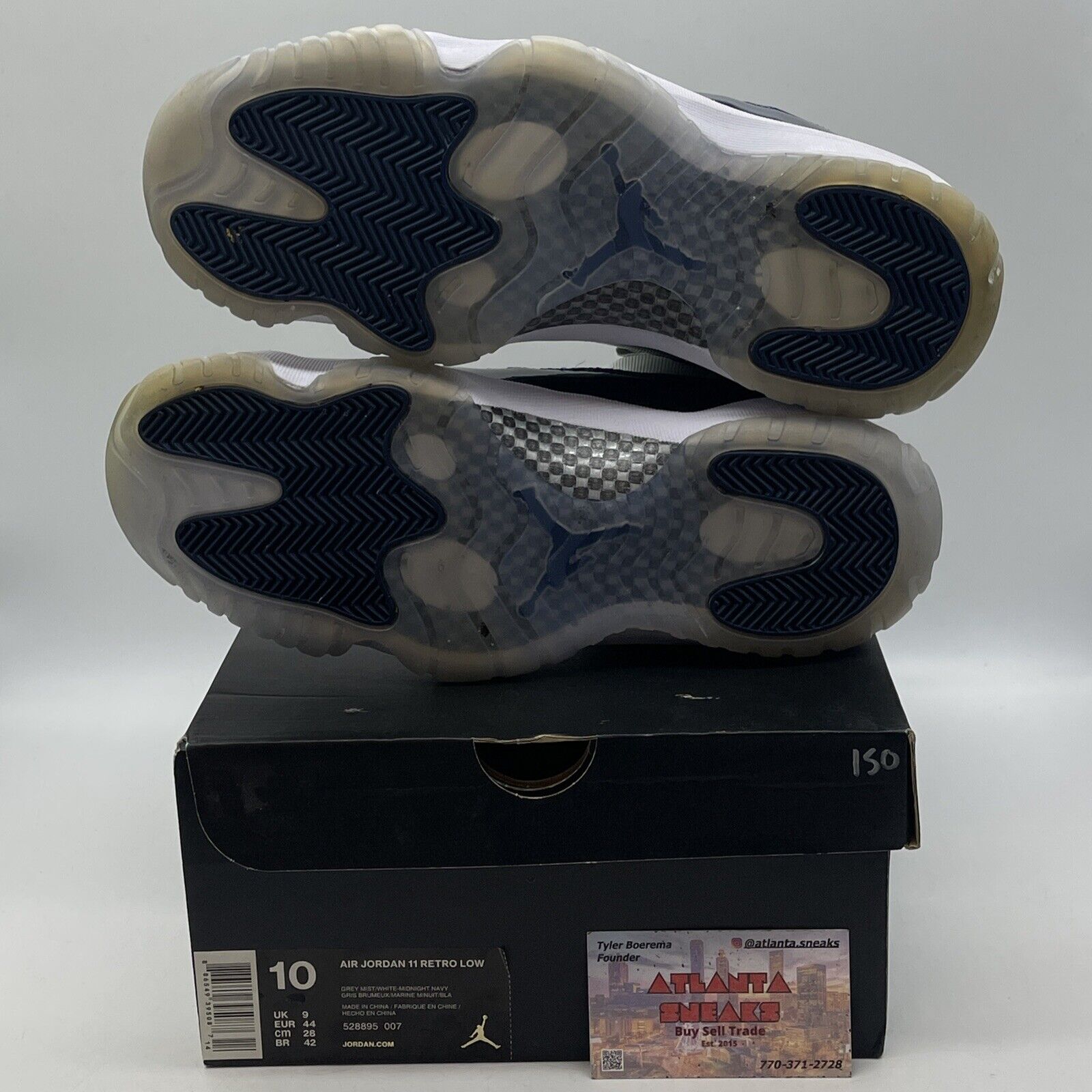 Size 10 - Air Jordan 11 Low Georgetown Blue Leather Grey Suede (528895-007)