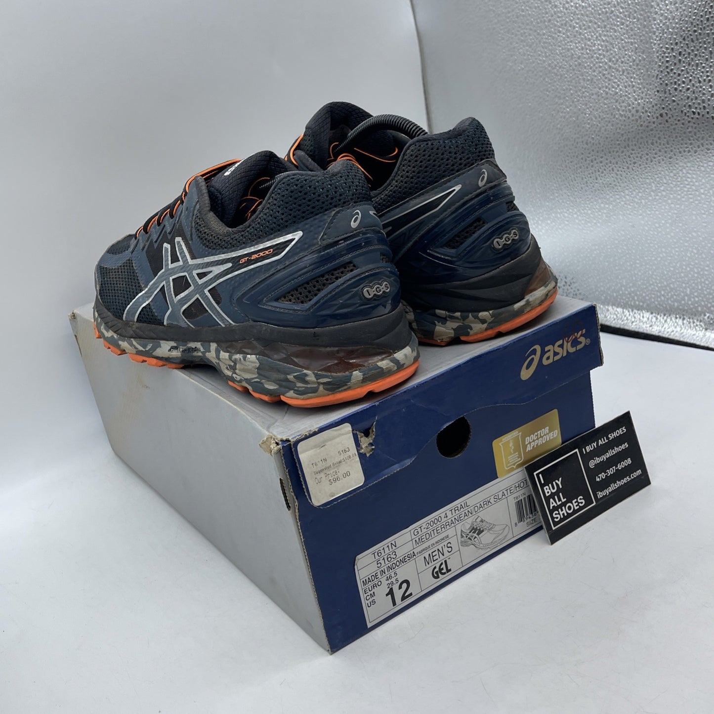 Size 12 - Asics GT-2000 4 Blue Grey Camo  (T611N)