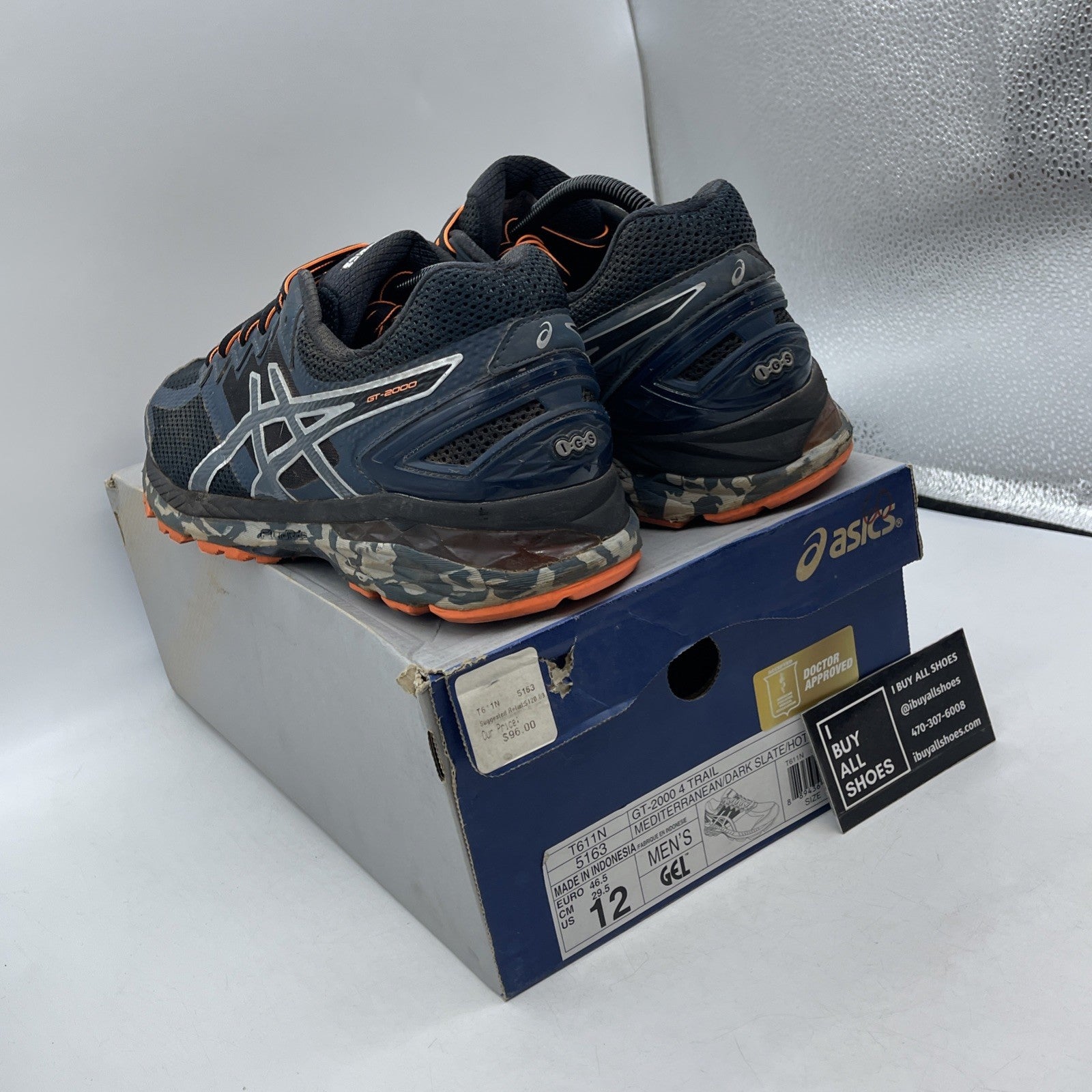 Size 12 - Asics GT-2000 4 Blue Grey Camo  (T611N)