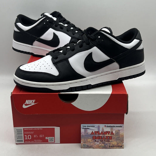 Size 10 - Nike Dunk Low Black White Brand New Og All