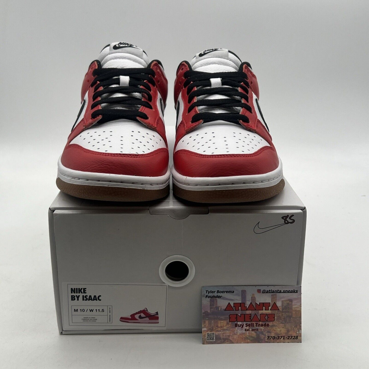 Size 10 - Nike Dunk Low By You ‘Chicago’ Red Black Gum (FN0569-900)