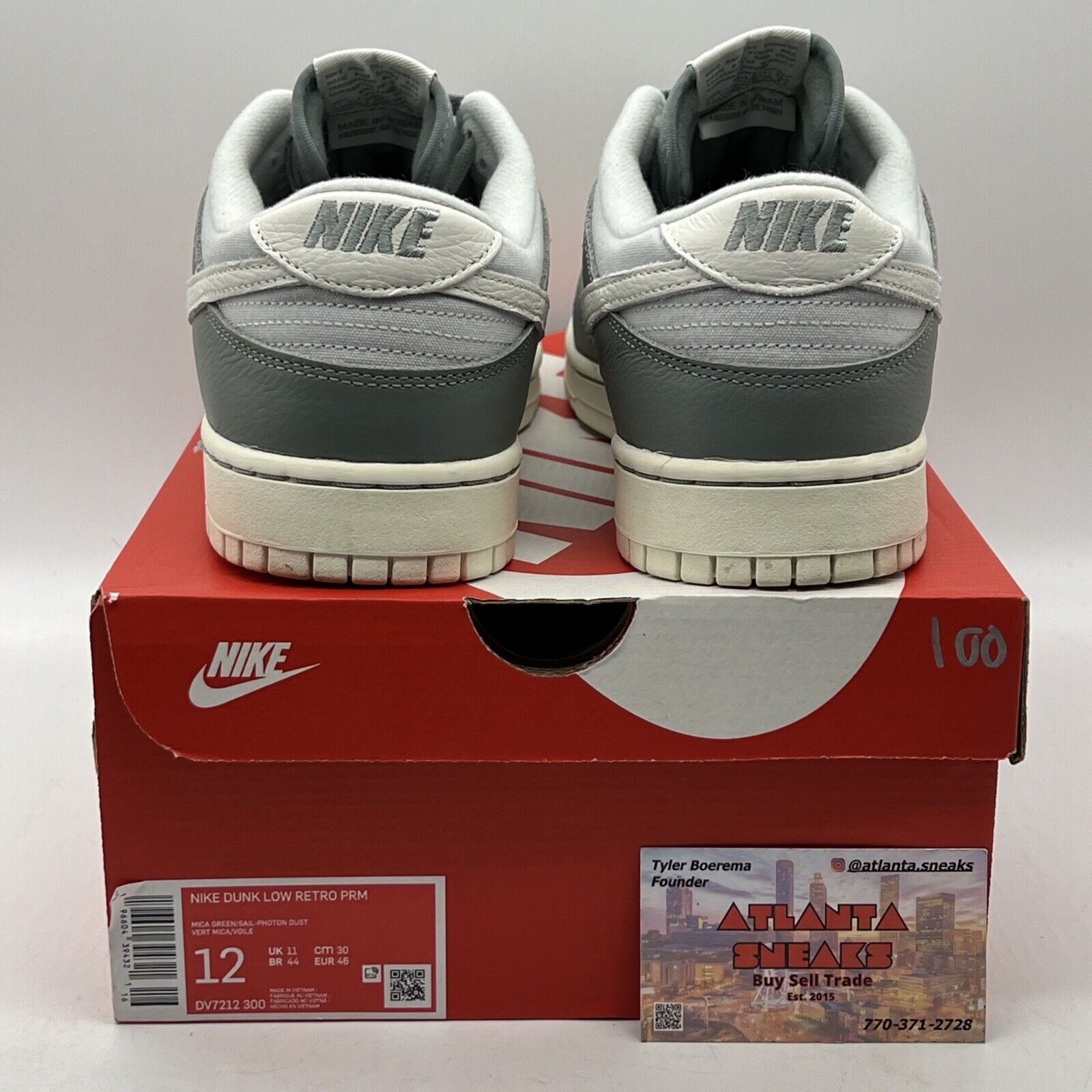 Size 12 - Nike Dunk Low Mica Green White Leather (DV7212-300)