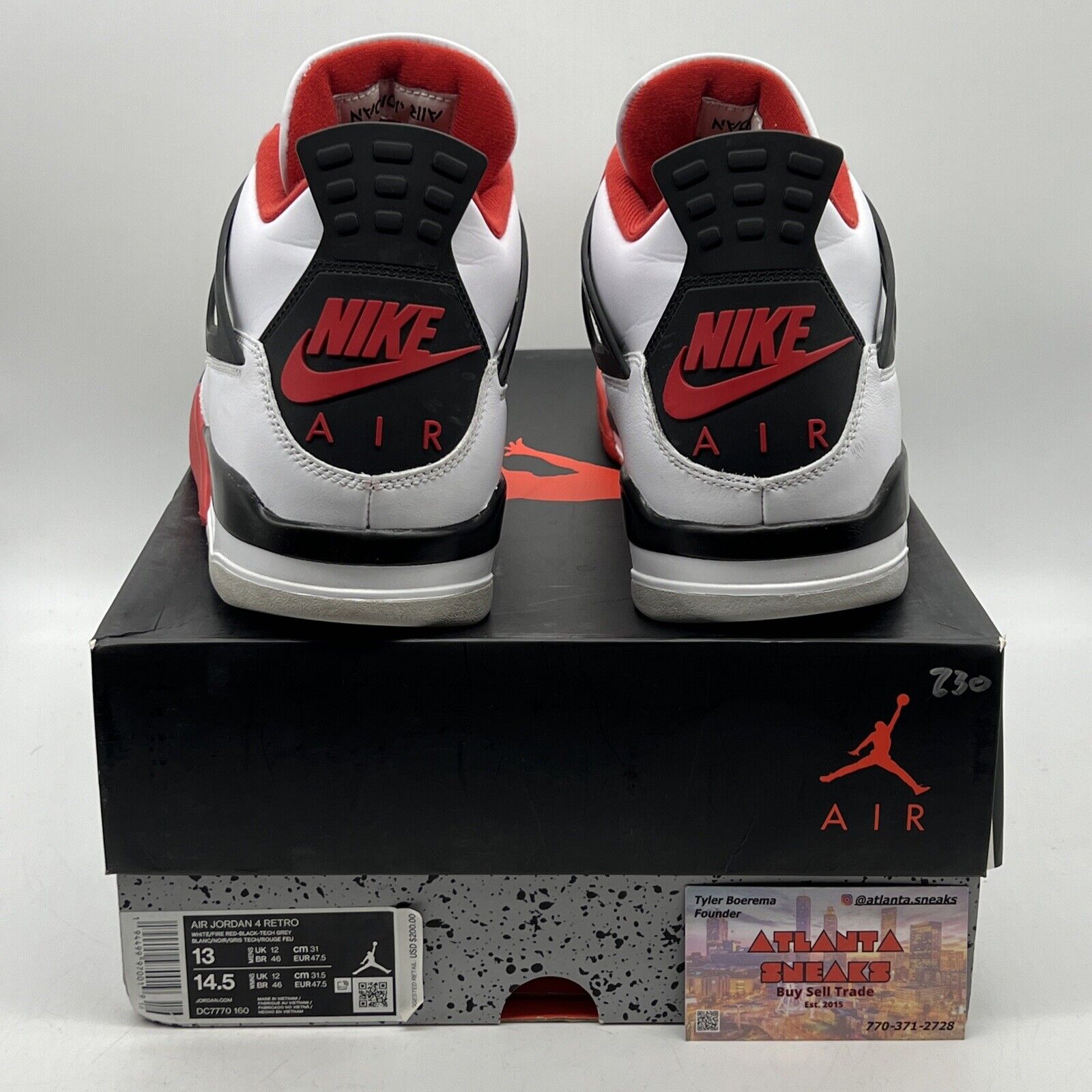 Size 13 - Jordan 4 Retro OG Mid Fire Red Black Red White Leather (DC7770-160)