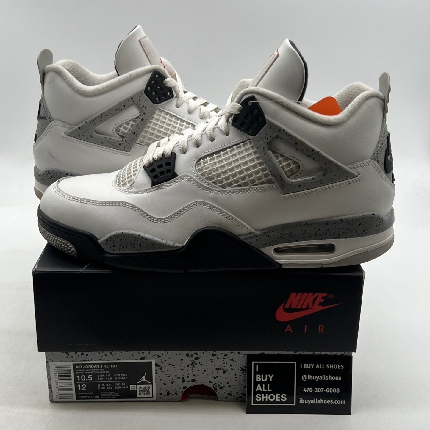 Size 10.5 - Air Jordan 4 Retro OG 2025 White Cement (FV5029-100)