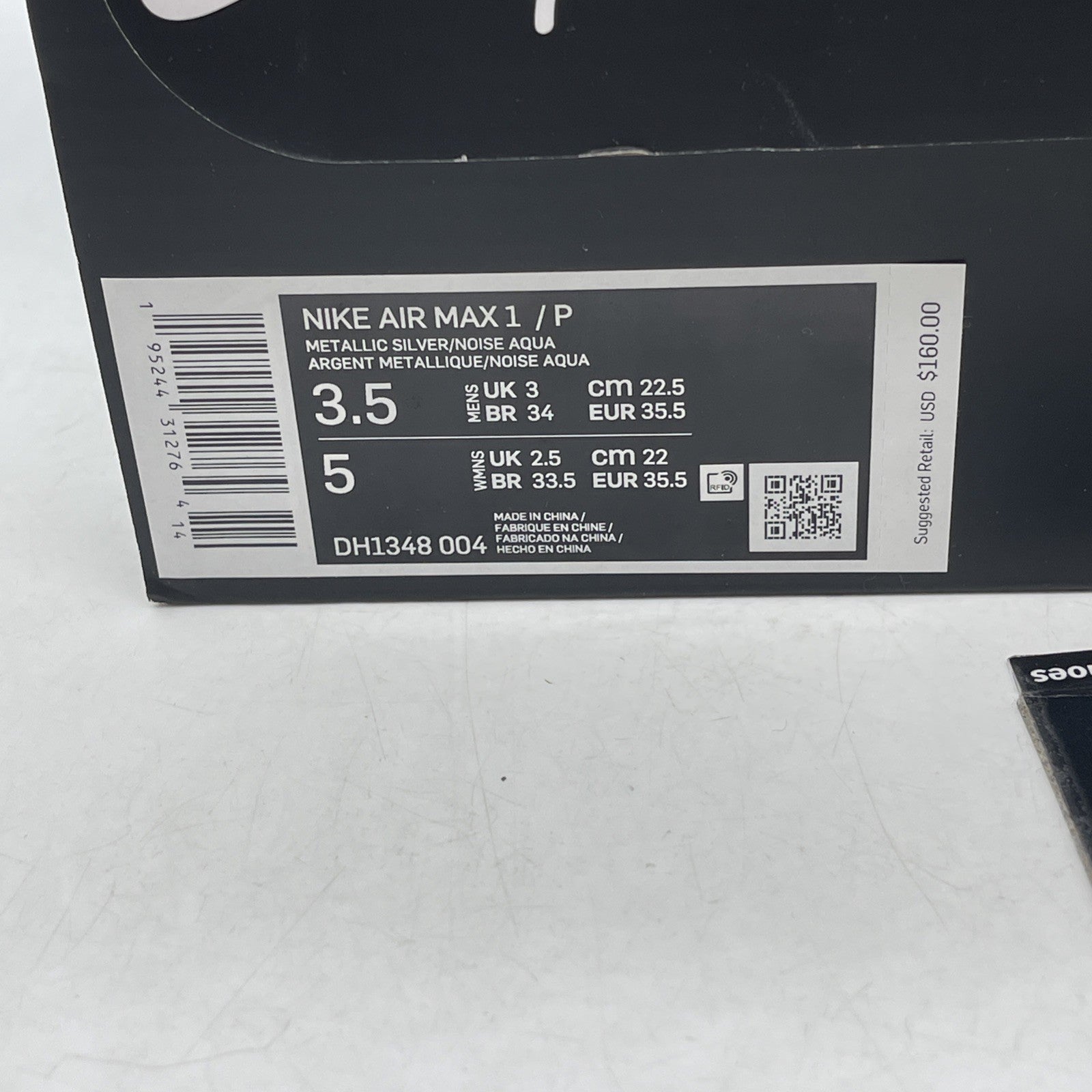 Size 3.5 - Nike Air Max 1 Patta Waves Noise Aqua (DH1348-004)