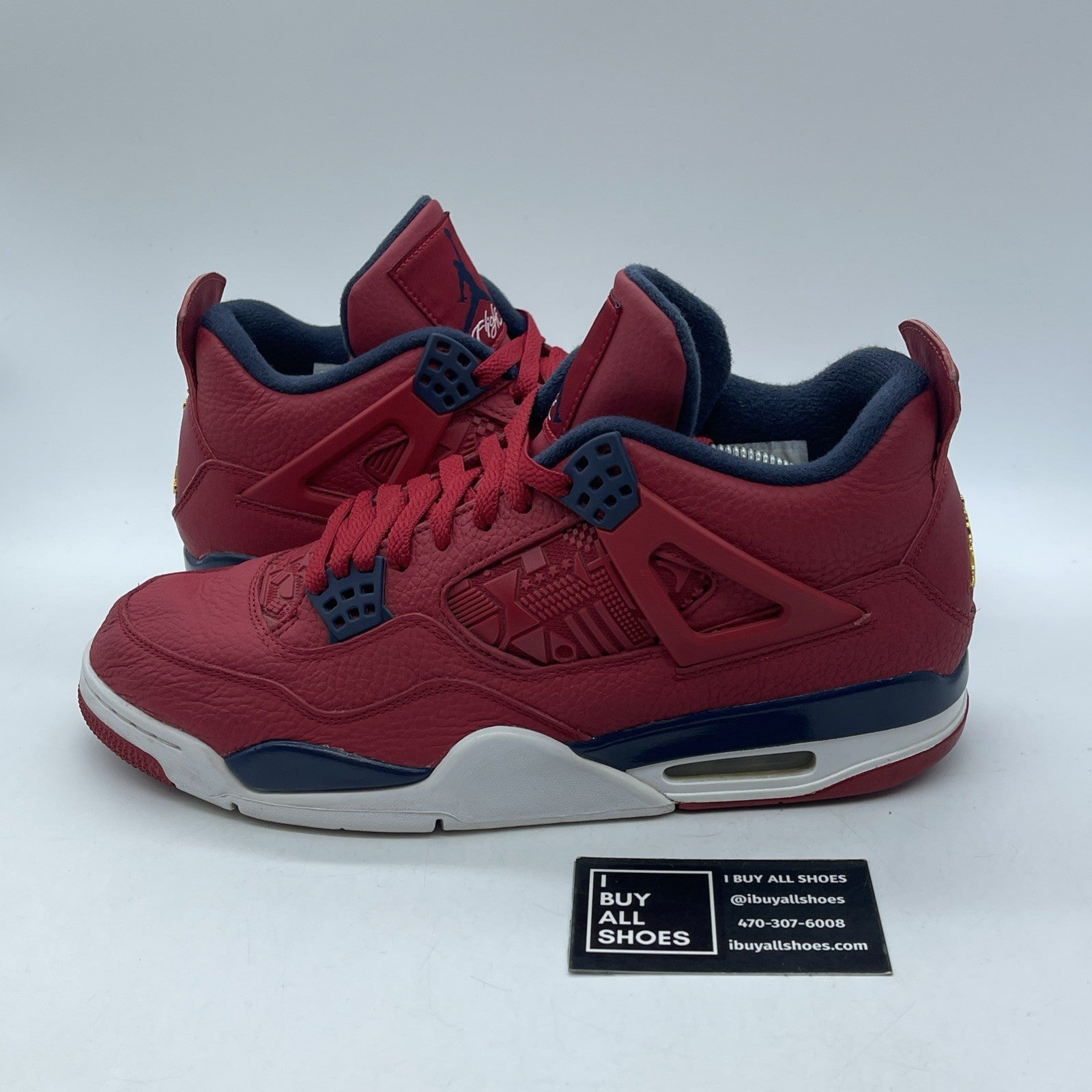 Size 11.5 - Air Jordan 4 Retro FIBA Red Gold Blue White Leather (CI1184-617)