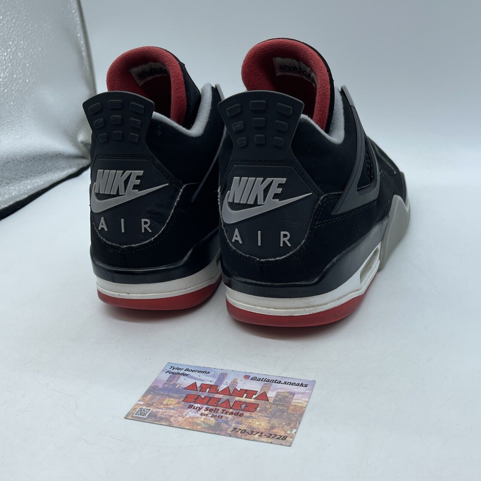 Size 10 - Jordan 4 Retro OG Mid Bred 2019 Black Suede Leather (308497-060)