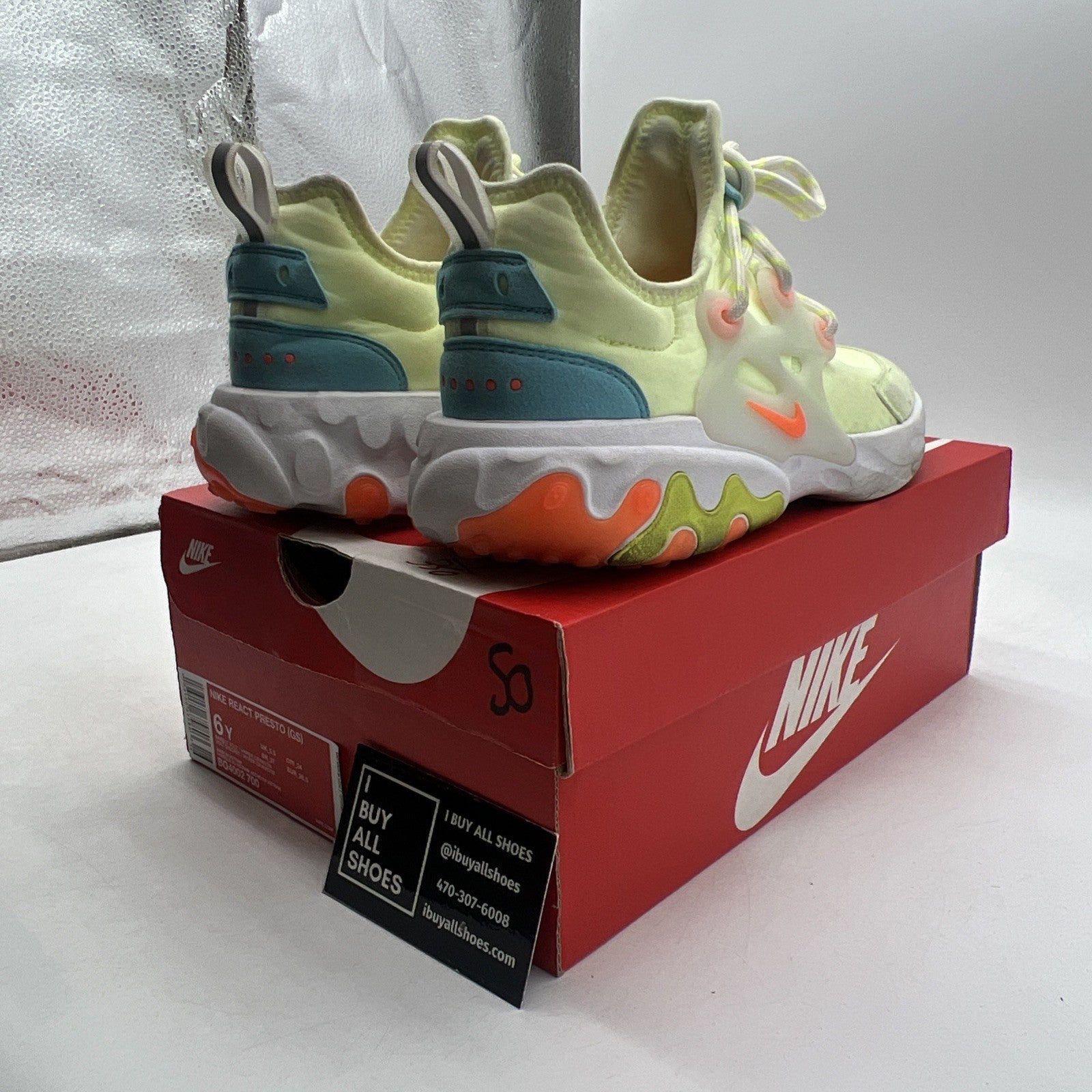 Size 6Y - Nike React Presto GS Barely Volt Unisex Big Kid’s (BQ4002-700)