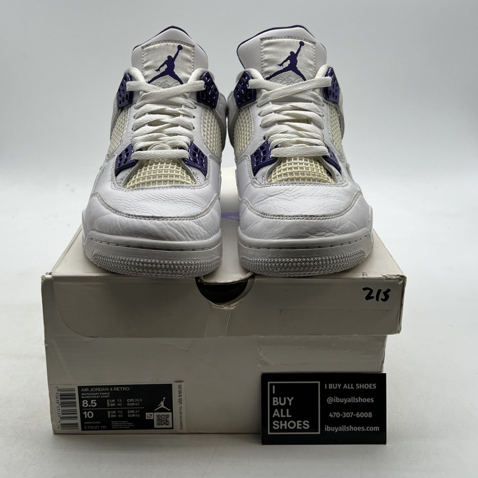 Size 8.5 - Air Jordan 4 Retro Mid Purple Metallic (CT8527-115)
