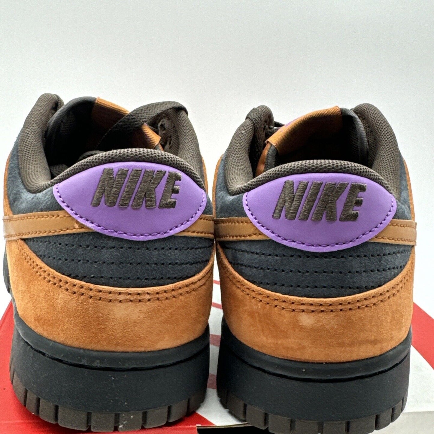 Size 10.5 - Nike Dunk Low Premium Cider Orange Suede Purple Accents Brown Leathe