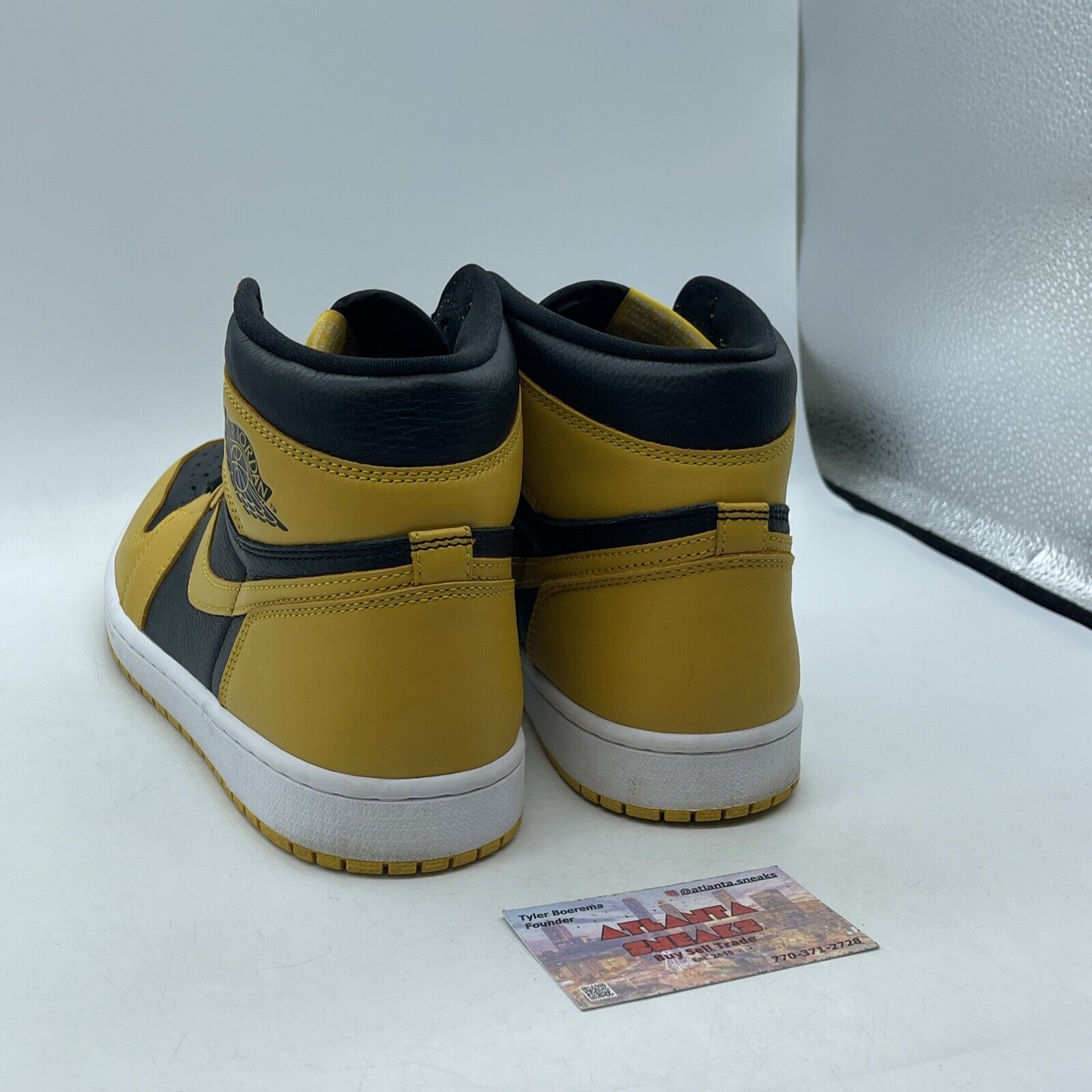 Size 10 - Jordan 1 Retro OG High Pollen Yellow Black Leather (555088-701)