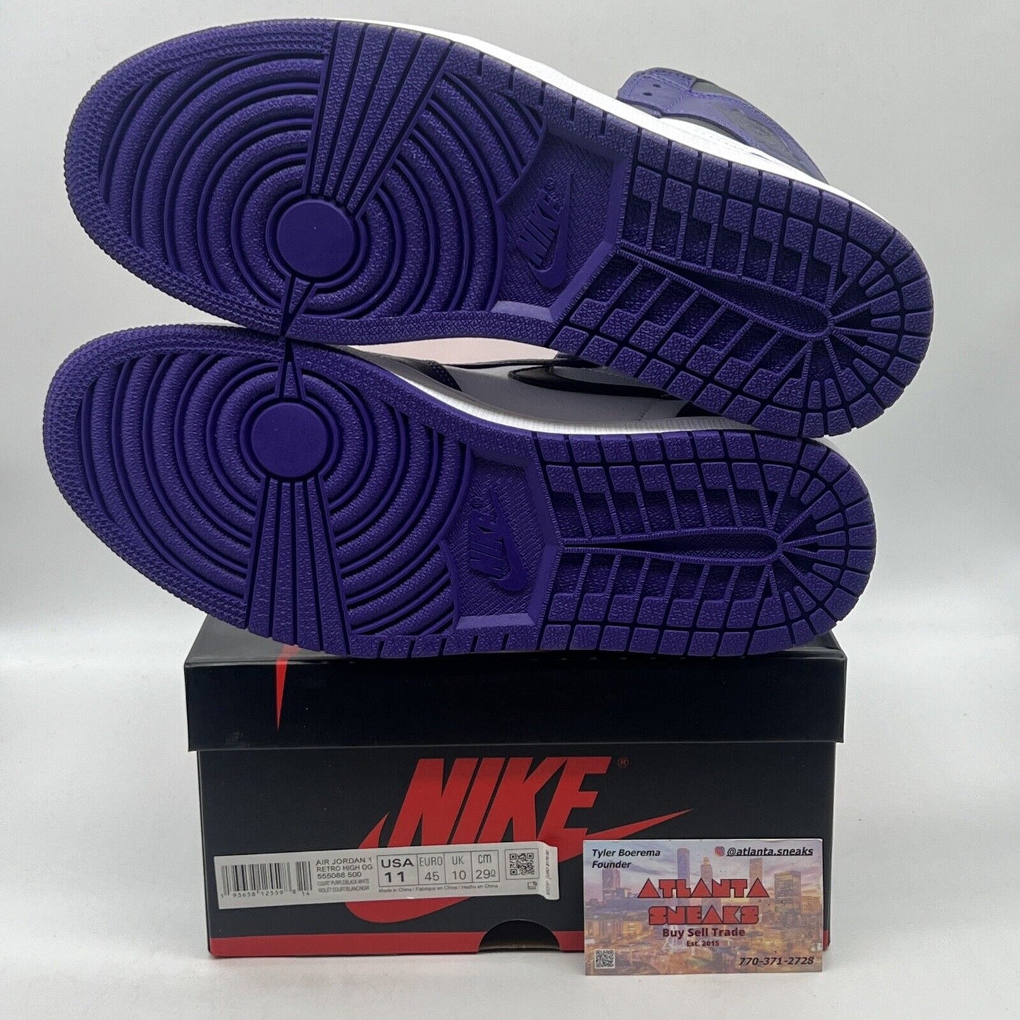 Size 11 - Jordan 1 Retro OG High Court Purple 2.0 Brand New Og All Purple Black