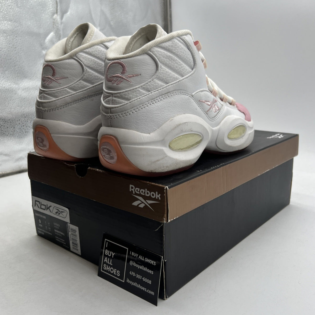 Size 9 - Reebok Question Mid Pink Toe (G55120)