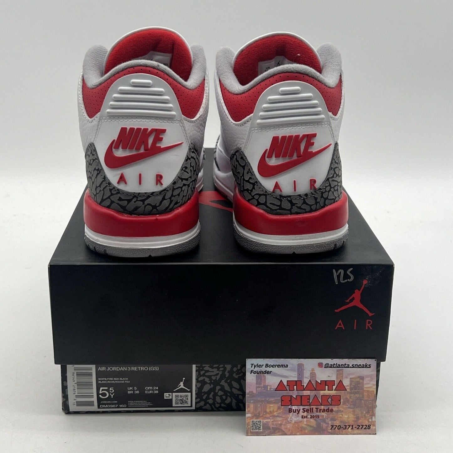 Size 5.5 - Jordan 3 Retro Mid Fire Red White Black Leather (DM0967-160)