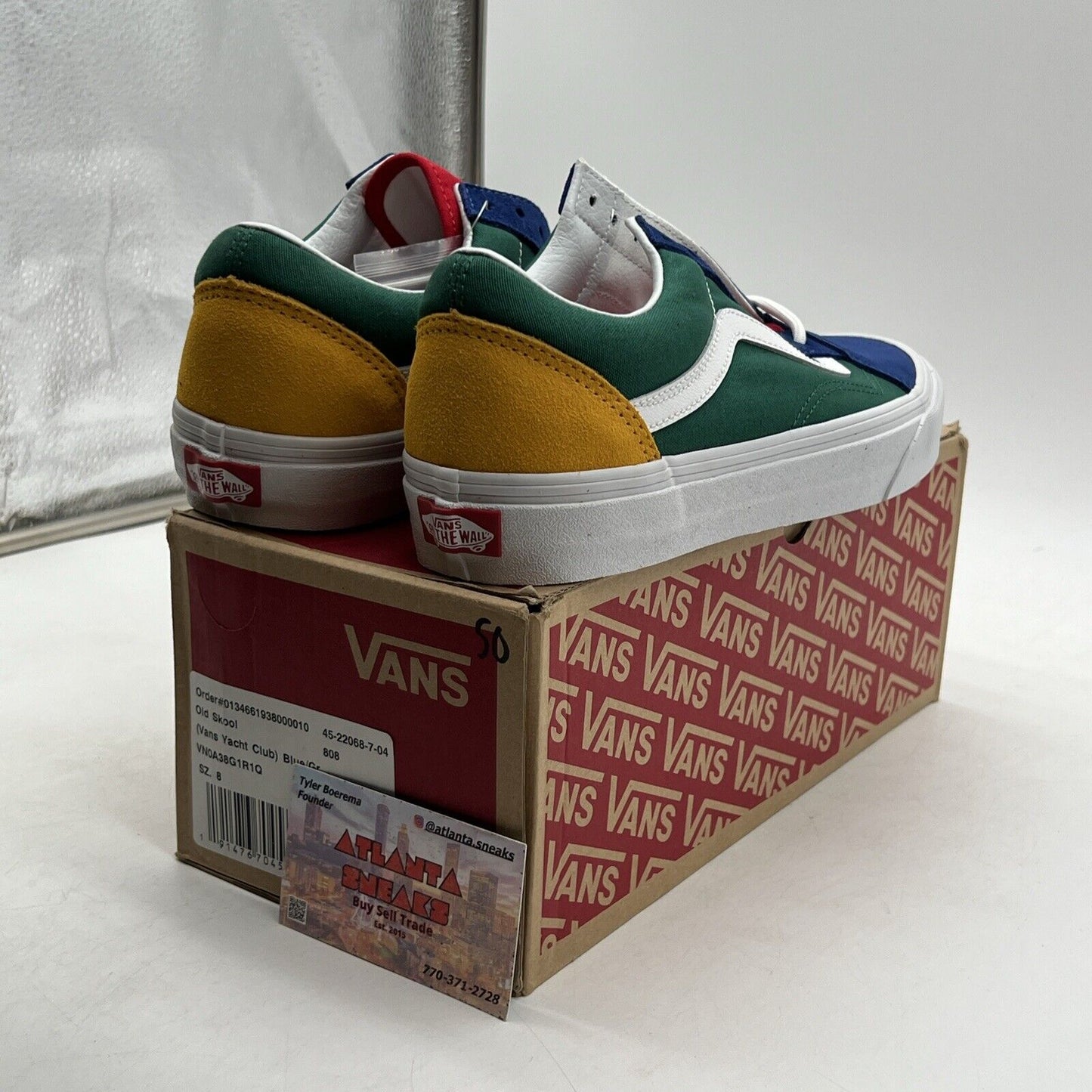 Size 8 - VANS Old Skool Yacht Club Red Blue Yellow White  (VN0A38G1R1Q)