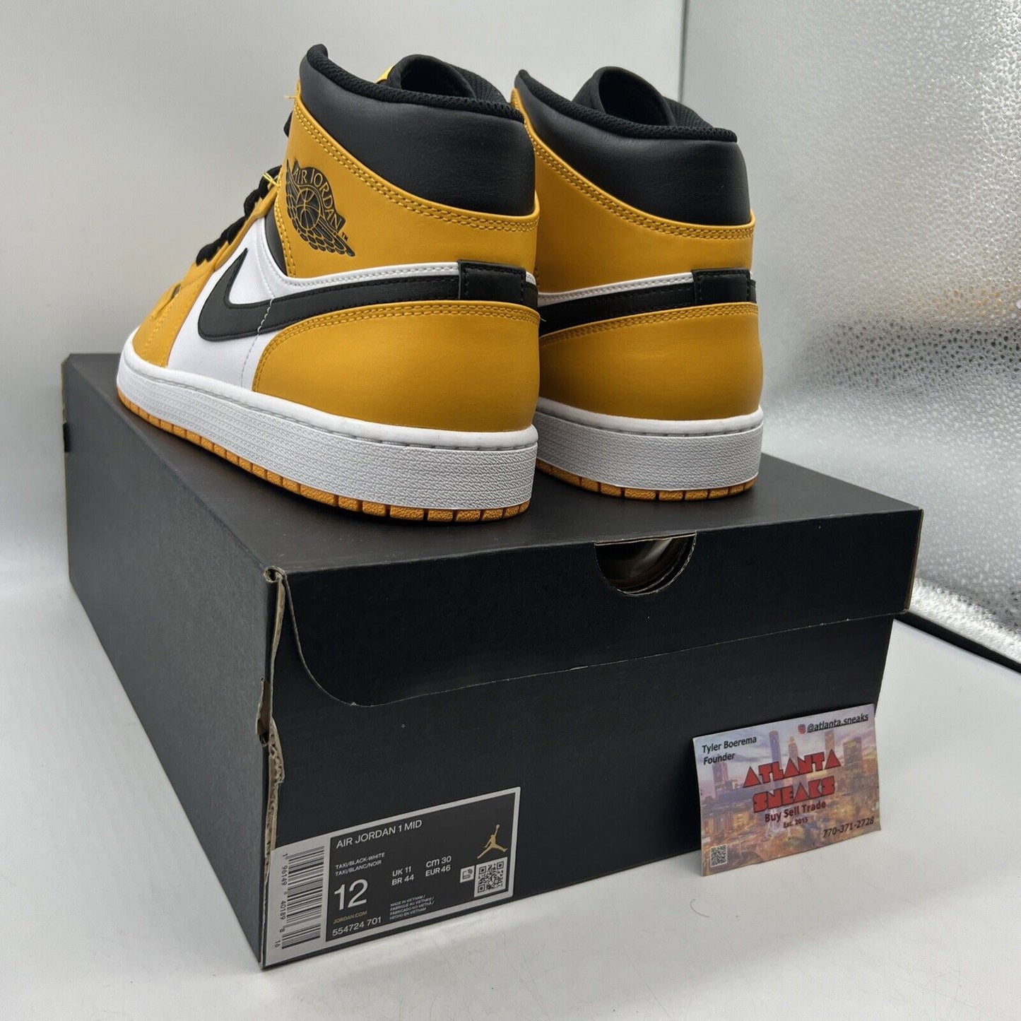 Size 12 - Jordan 1 Mid Reverse Yellow Toe 2022 Brand New  Og All