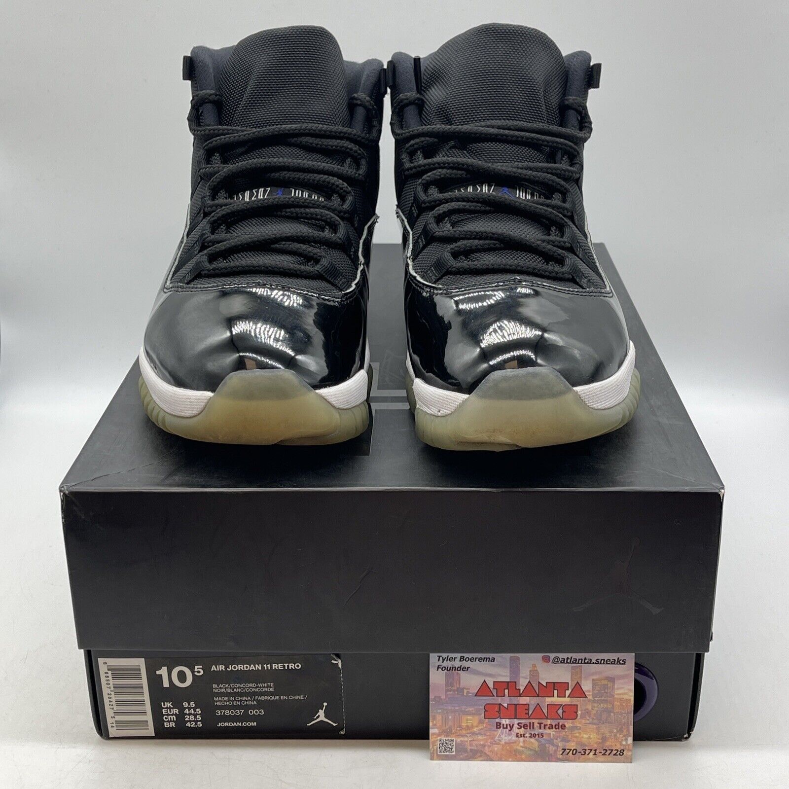 Size 10.5 - Jordan 11 Retro High Space Jam Black Blue White (378037-003)