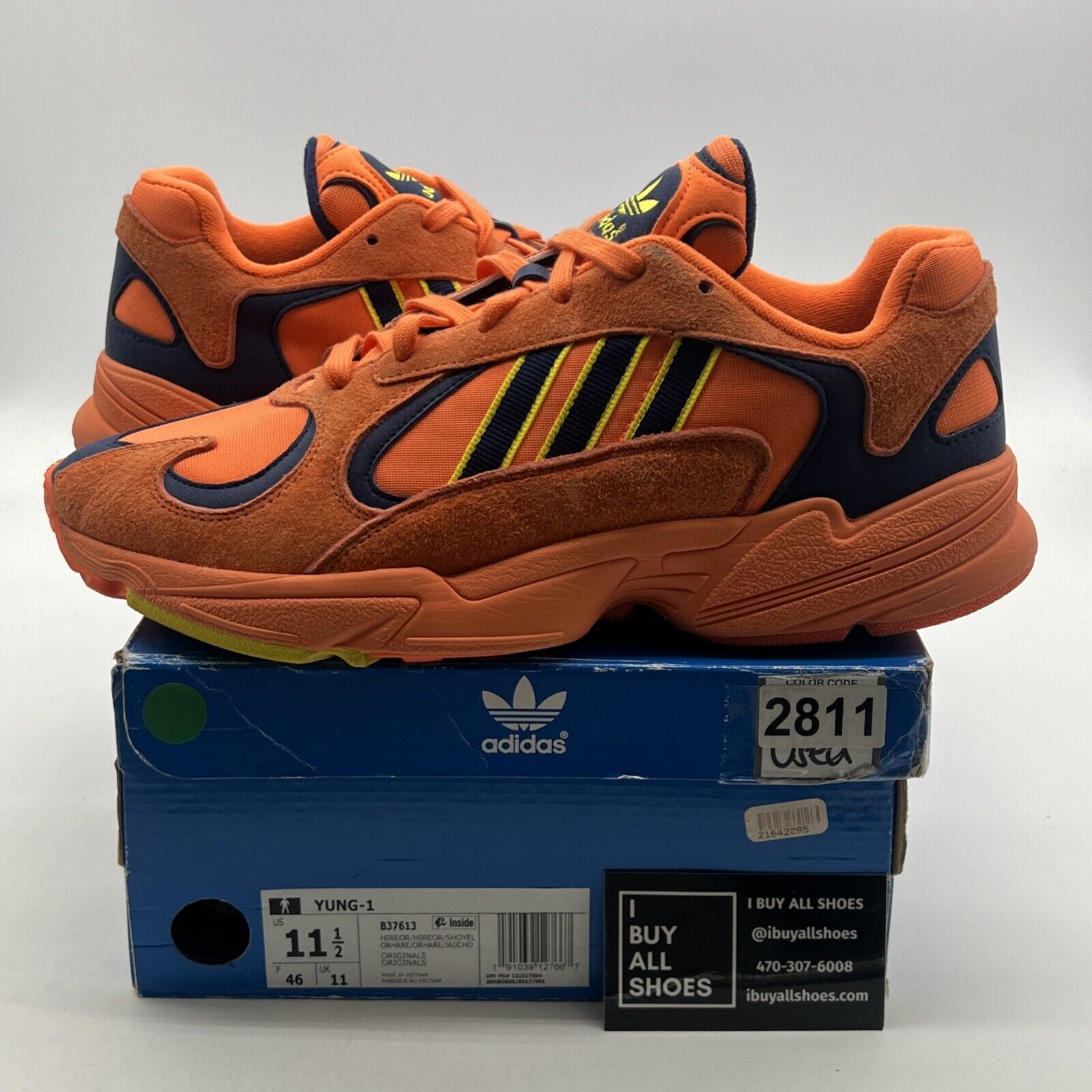 Size 11.5 - adidas Yung-1 Hi-Res Orange (B37613)