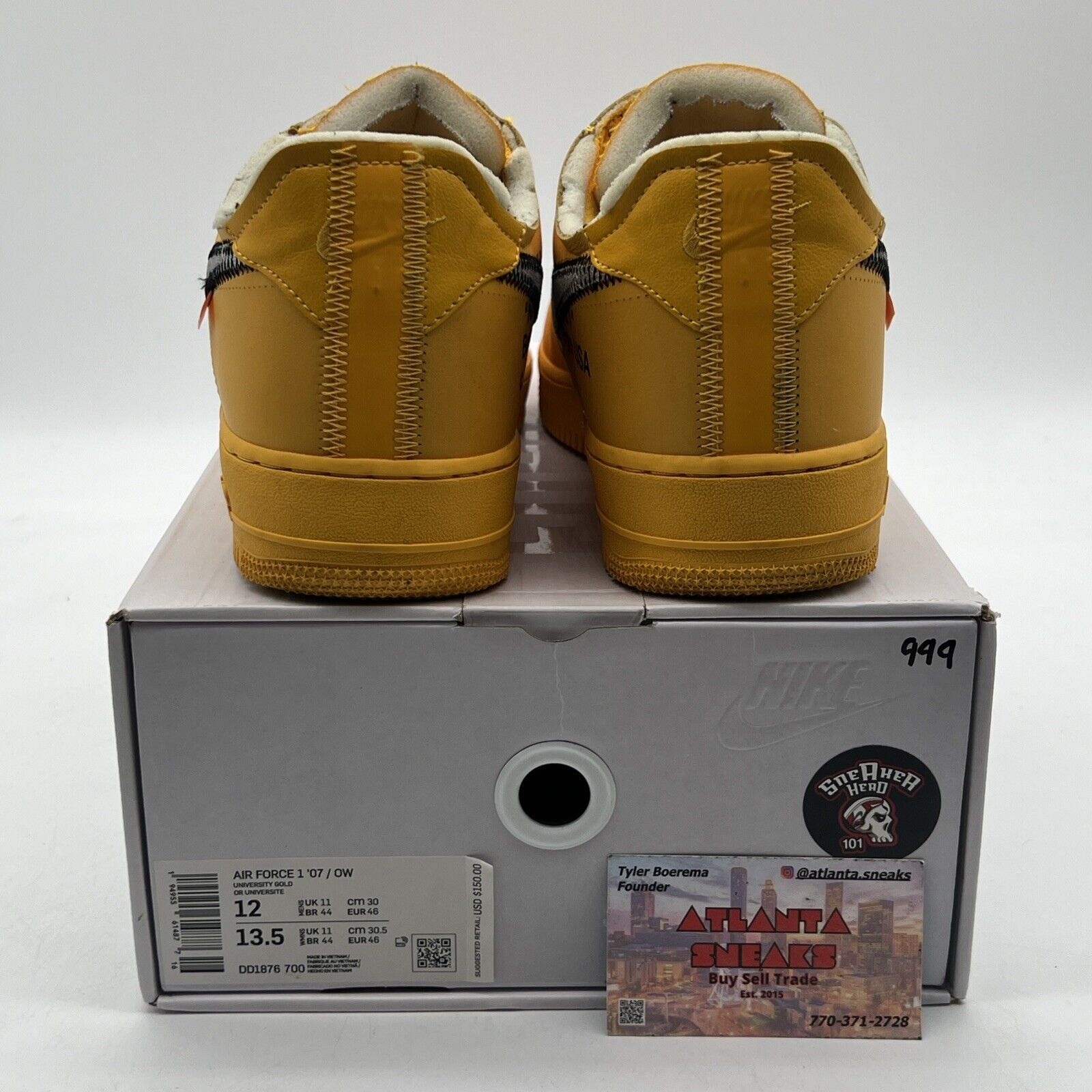 Size 12 - Off-White Nike Air Force 1 Low Lemonade Grey Yellow (DD1876-700)