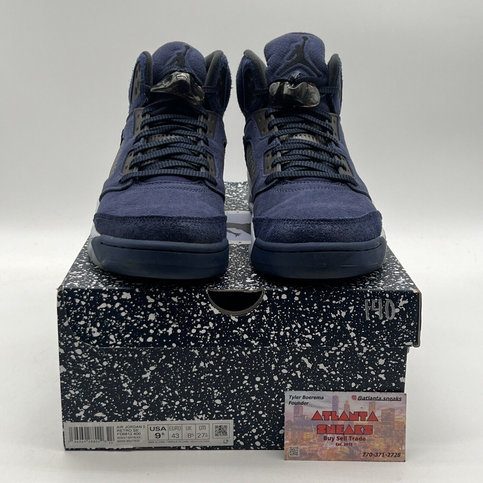 Size 9.5 - Air Jordan 5 Retro SE Midnight Navy White Suede (FD6812-400)