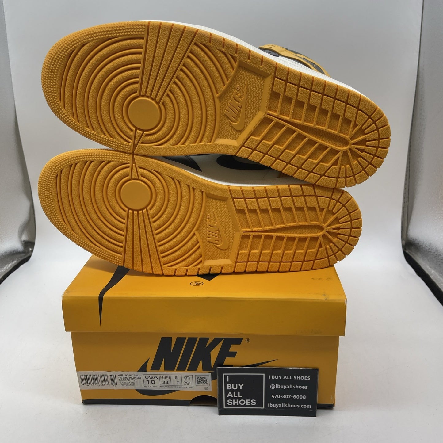 Size 10 - Air Jordan 1 Retro OG High Yellow Toe (555088-711)
