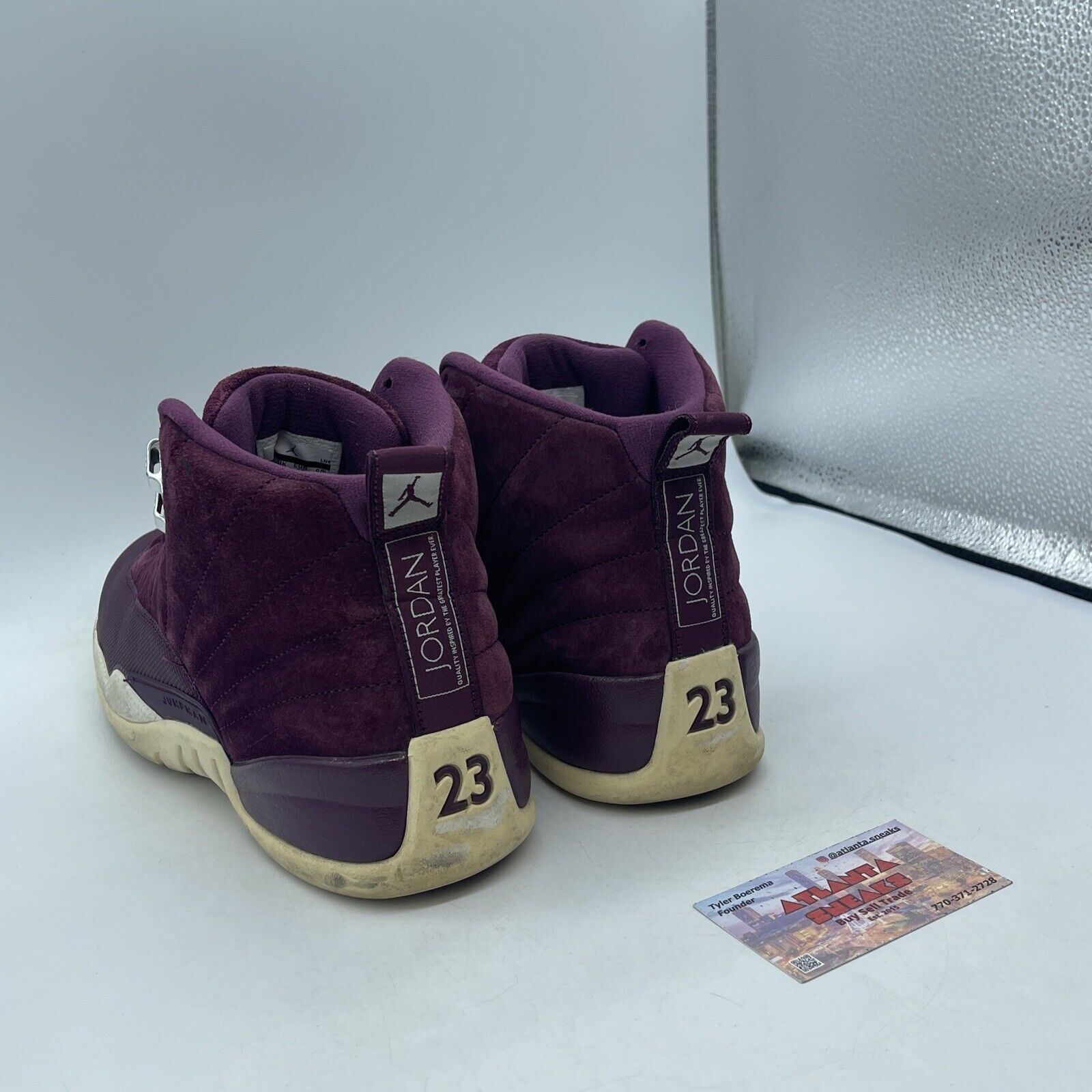 Size 10 - Air Jordan 12 Retro Bordeaux Burgundy Silver Suede (130690-617)