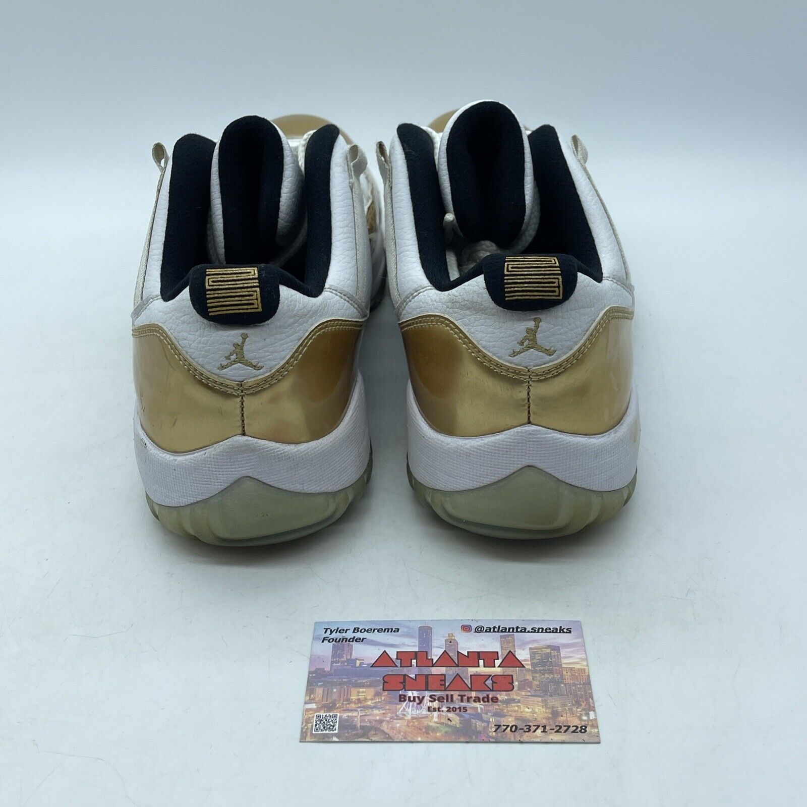 Size 10 - Air Jordan 11 Retro Low Closing Ceremony Gold White Leather 528895-103