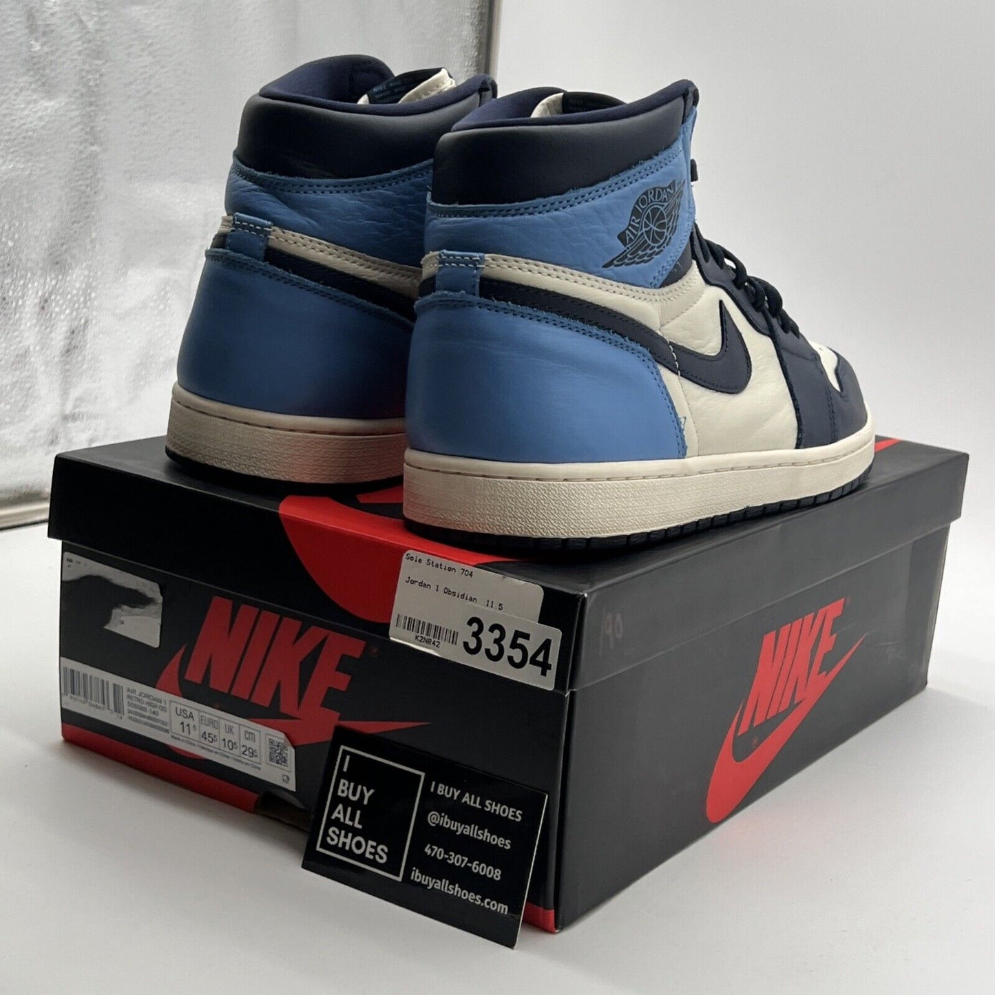 Size 11.5 - Air Jordan 1 Retro OG High Obsidian UNC 2019 (555088-140)