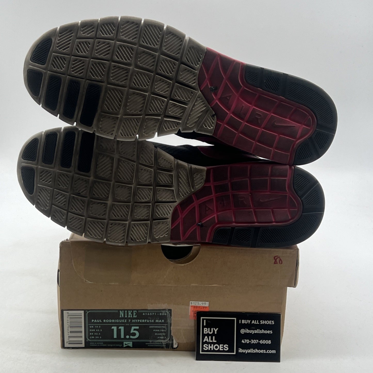 Size 11.5 - Nike SB Paul Rodriguez 7 High Grey Pink White (616571-066)