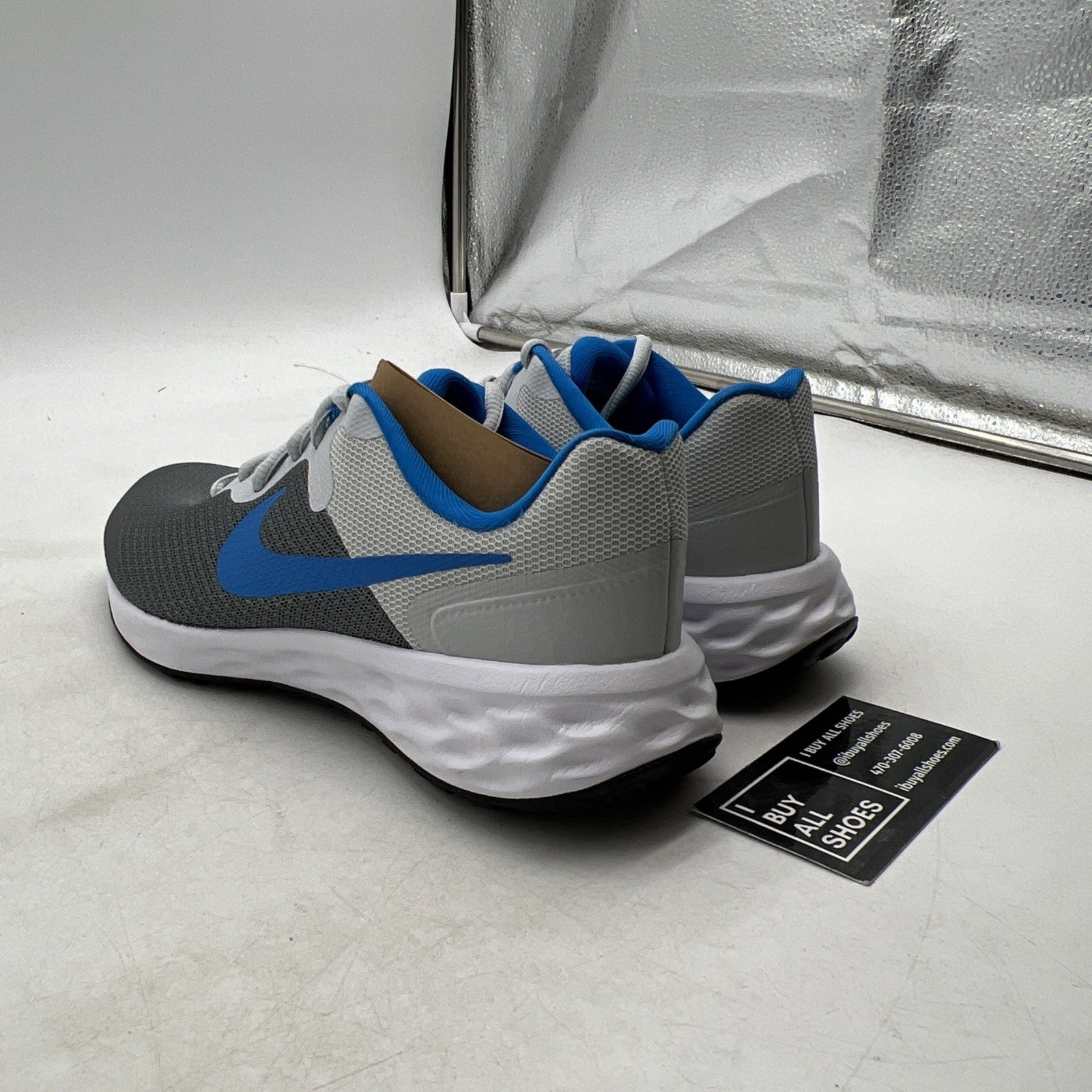 Size 5Y - Nike Revolution 6 Gray Running Shoes (DD1096-008)