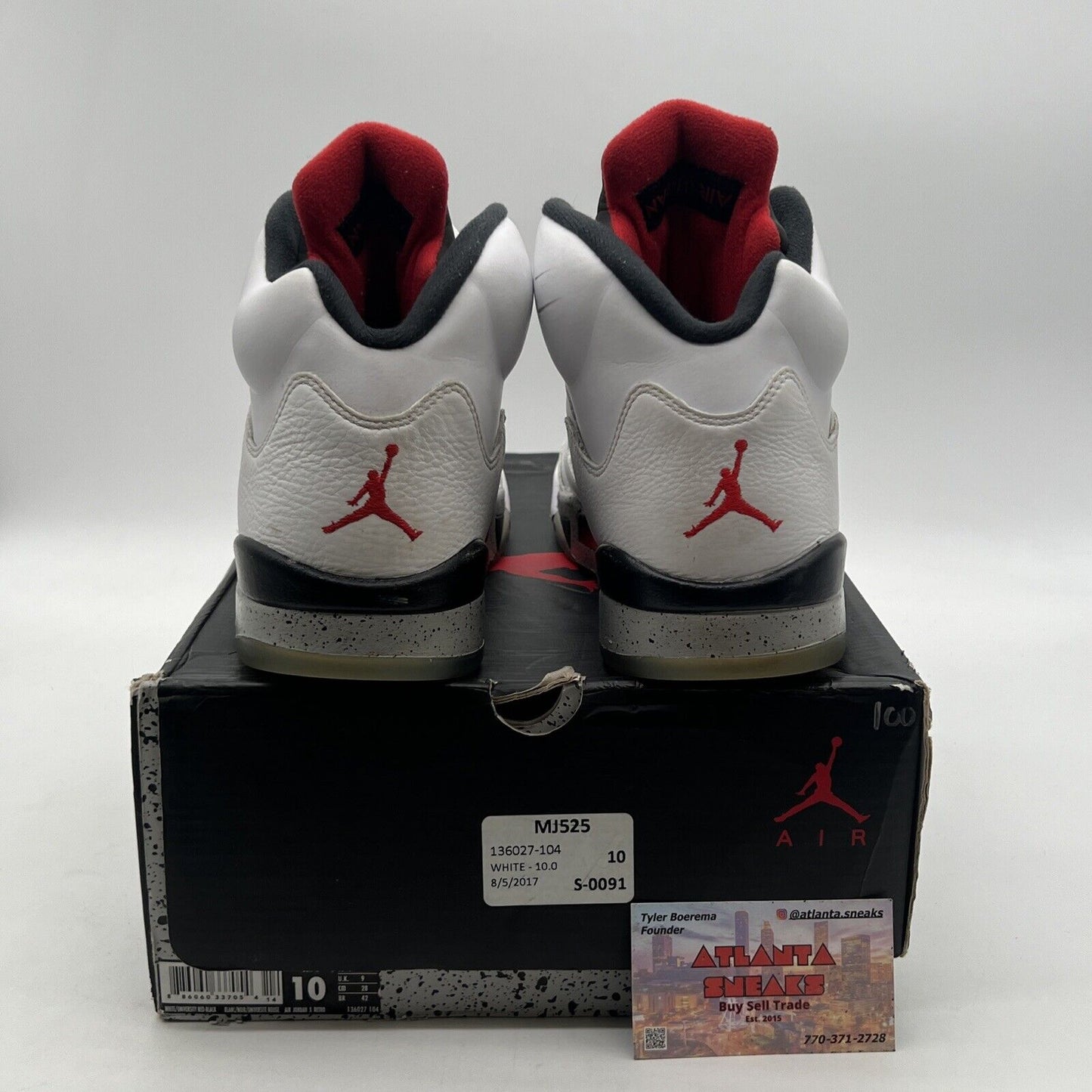 Size 10 - Air Jordan 5 Retro White Cement (136027-104)