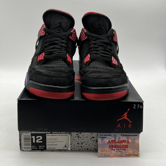 Size 12 - Jordan 4 Retro NRG Raptors 2018 Purple Red Black Suede (AQ3816-065)