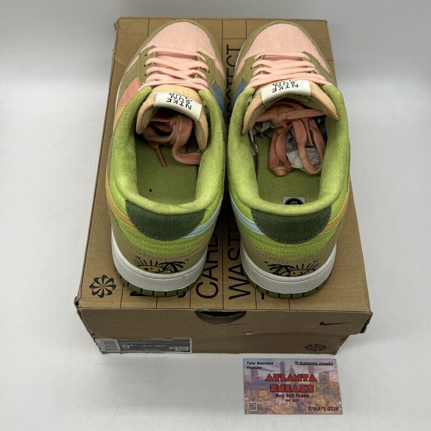 Size 9.5 - Nike Dunk Low Sun Club - Arctic Orange Sanded Gold Green (DM0583-800)