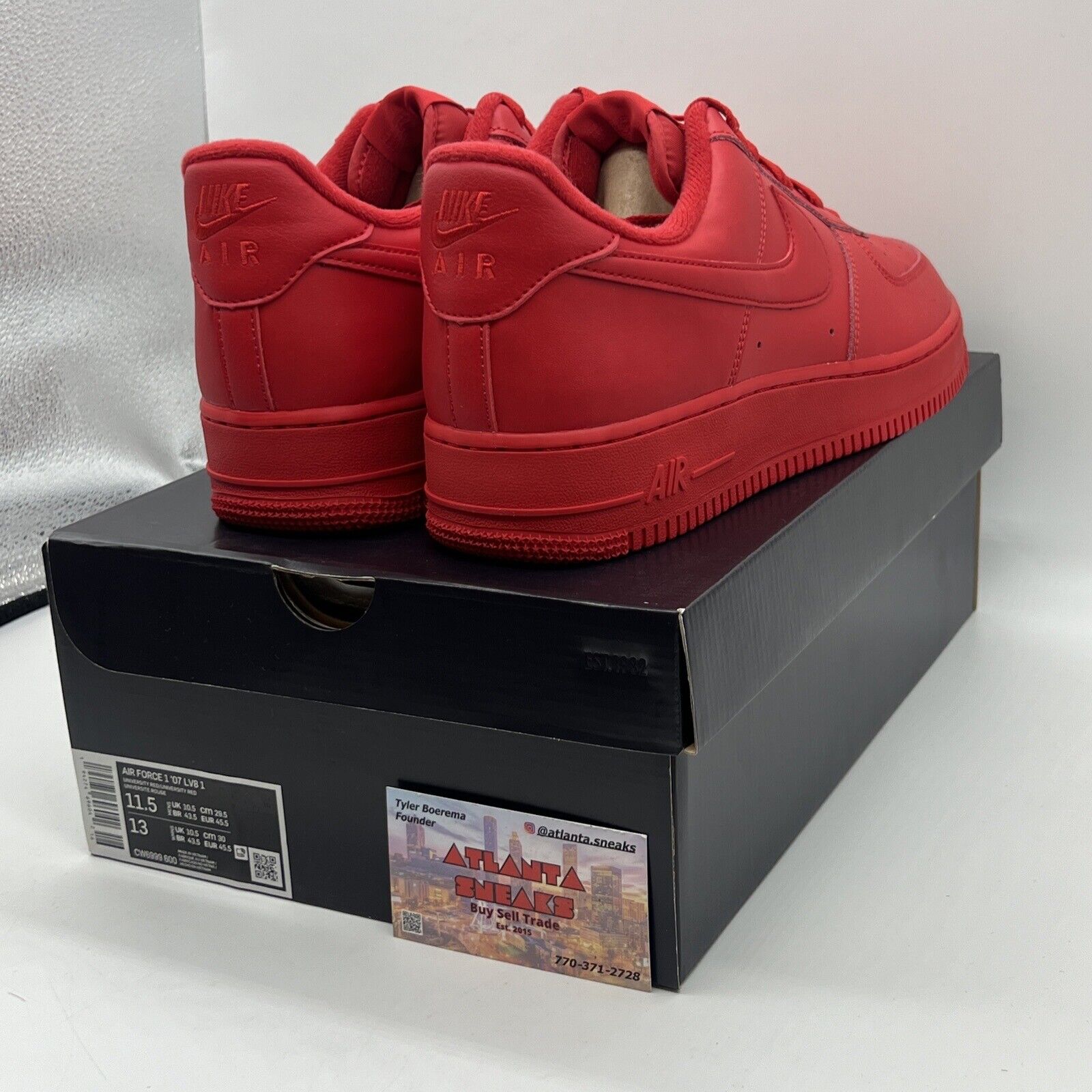 Size 11.5 - Nike Air Force 1 Low Triple Red Brand New Og All