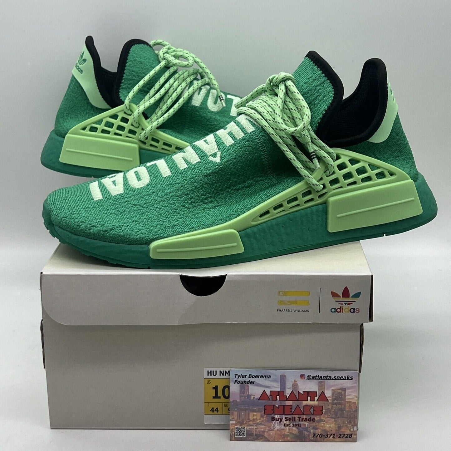 Authentic Adidas HU NMD GY0089, Size 10, Brand New Og All Green Black